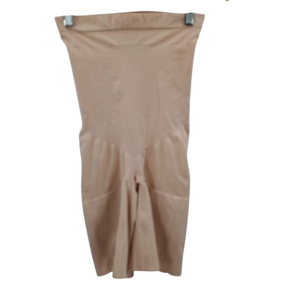 Spanx Pull On High Waisted Full Stomach Shorts Shaper Size 1X Shapewear Beige - Picture 1 of 8